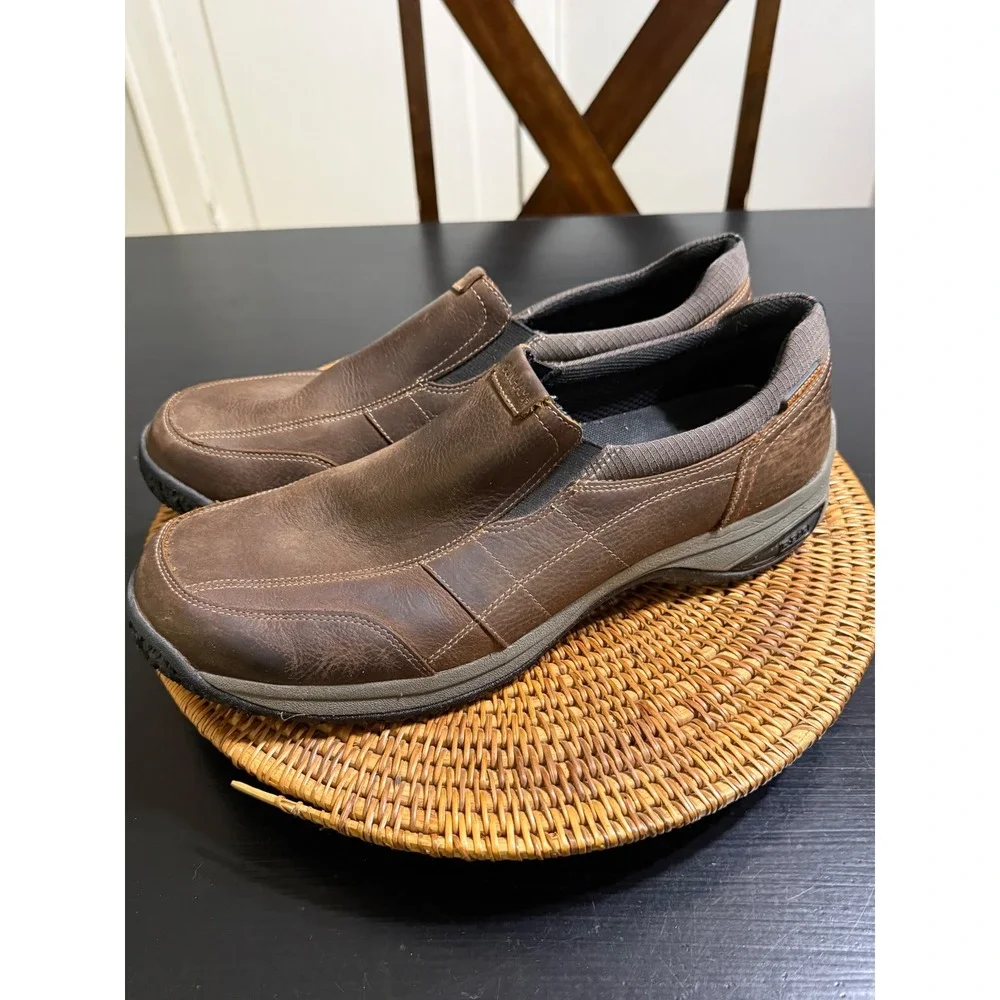 Dunham Cloud Mens Brown Leather Slip On Loafers DAN04BR Size 15 D